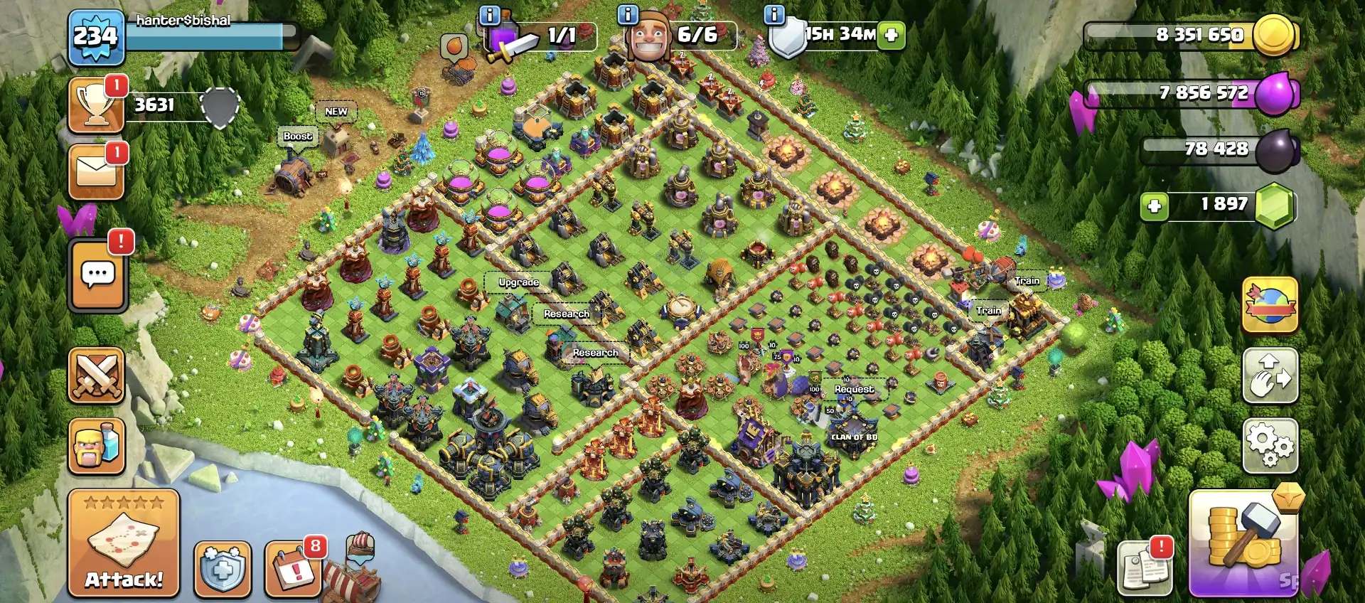 HEROS 100-100-76-75-50 🔥  TH 17 MAX ACCOUNT ✔️ EPIC EQUIPMENT 🔥 MAX DEF ✔️ LAB+WALL ALSO GOOD 🔥 EVERY SIDE PERFECT 👌 BEST OFFER