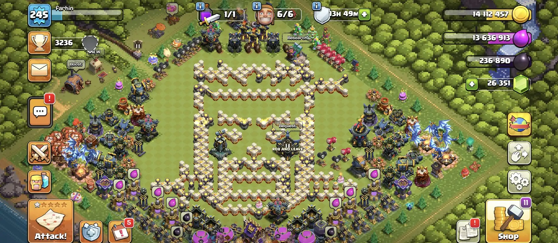 26.3K GEMS 👈 TH 17 MAX ACCOUNT ⚡ 4 HEROS MAX 🚀 HEROS 100-100-74-75-50  🔥 B.B FULL MAX ✔️ HUGE COLLECTION 👈 EVERY SIDE PERFECT 👌 BEST OFFER