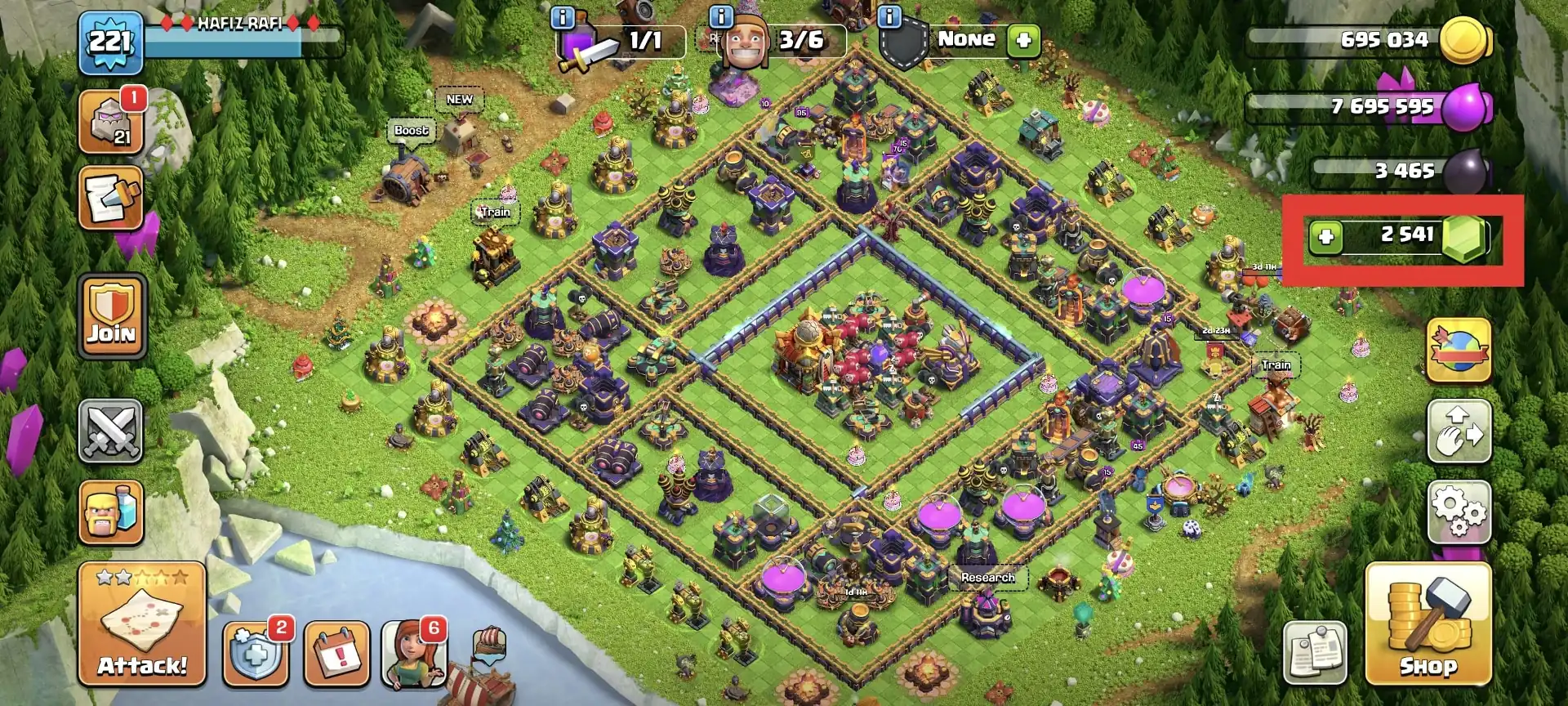 [HIGH EQUIPMENT] TH16 MAX TYPE ➤NC YES ➤2569 WS ➤HEROES: 81-85-62-57-31 ➤XP-221 ➤2500 GEMS ➤6 BUILDER ➤GOLDEN WALL ➤FULL ACCESS