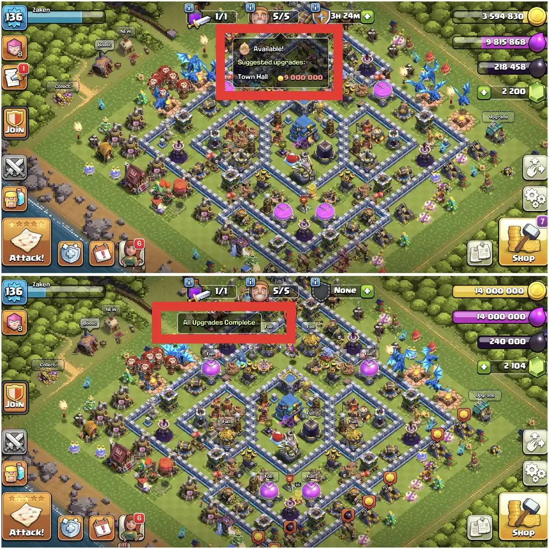 TH12 FULL MAX ➤200% MAX ➤2200+GEMS ➤NOTHING LEFT ➤HEROES: 65-65-40-40 ➤NC FREE ➤201 MEDALS ➤ALL EQUIPMENT ➤206 WS ➤XP-136 ➤EMAIL CHANGE AVAILABLE