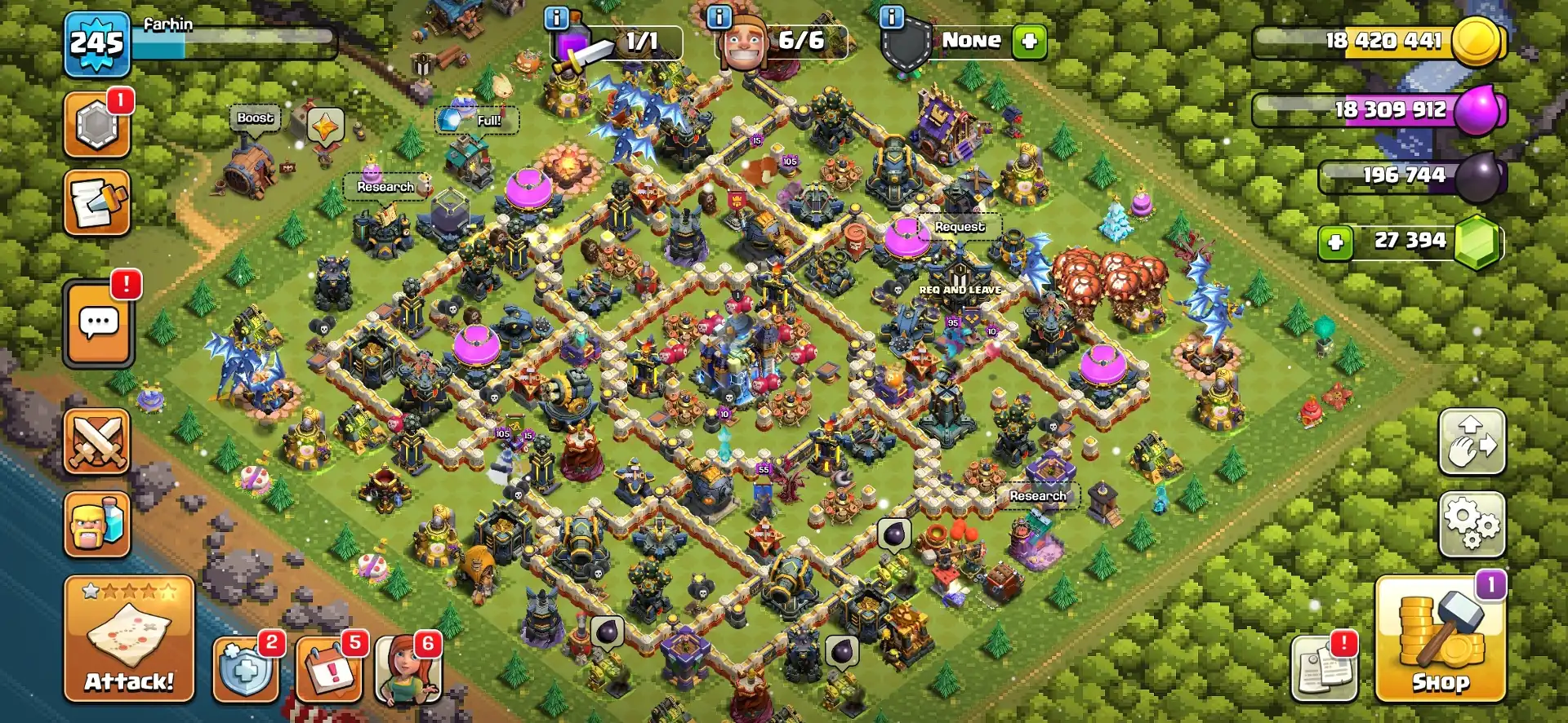 Christmas Offer🎄Th 18 High Gems Account🔥 28.4K Gems ✨Almost Max  Account  ✨ Heros 100-100-75-75-50 🔥 Super Quality Account ✨ Big Discount