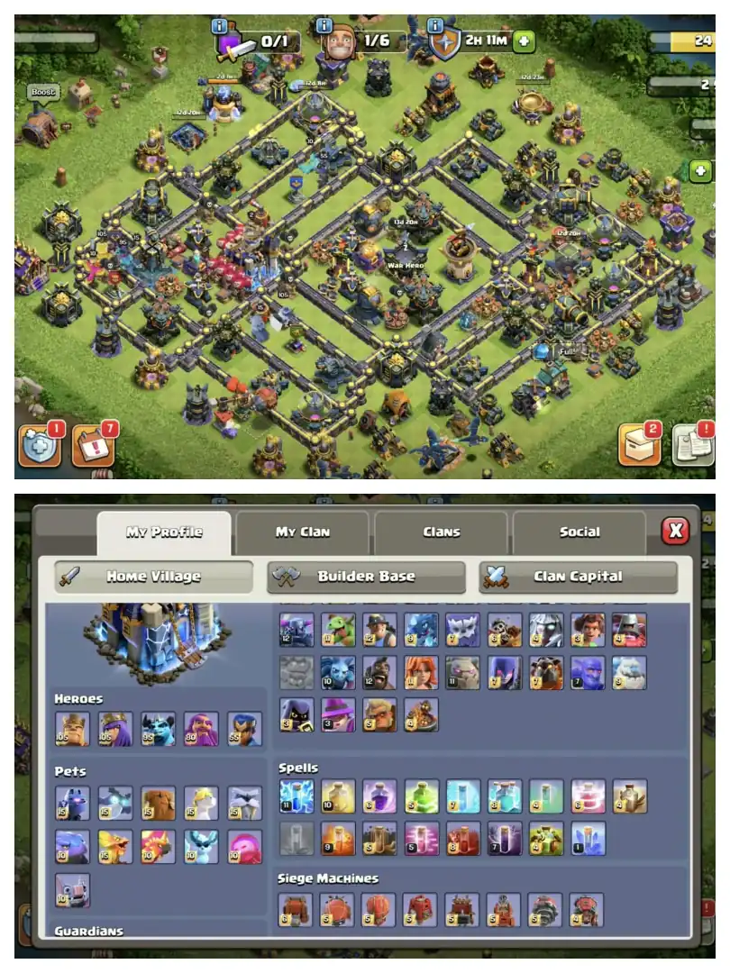 EXP-280 | TH18 MAX | TH18 5 HERO | 5 EPIC MAX OTHERS HIGH | HEROS- 105-105-95-80-55 | 14 EPIC EQUIPMENT | NC-FREE