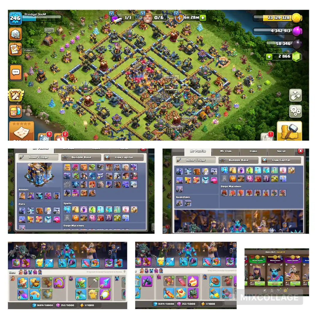 th:18-heros:100|100|77|76|50 | Skin:13 | max:equipment | nc:1000 | heros:upgrading | xp:246 | magic:items | gems:2866 | full:access | buyer-mail