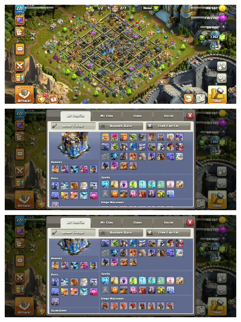 CHEAP PRICE ➤EXP-221 ➤TH18 5 HERO & 9 EPIC MAX ➤TH18 MAX ➤HEROS- 105-105-95-80-55➤13 EPIC EQUIPMENT ➤NC- 1000 ➤LOTS OF SKINS ➤FULL ACCESS