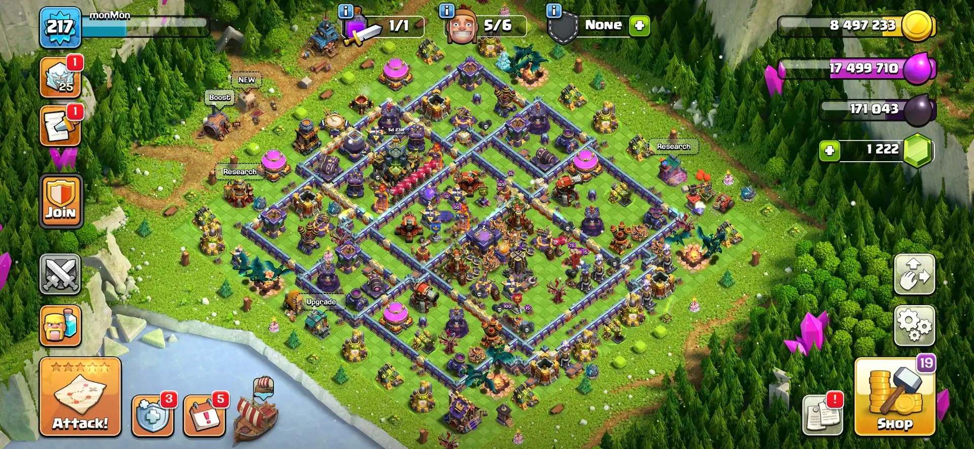 Christmas Offer🎄Th 17 Super Quality Account✨Heros 90-92-61-62-40👈Purple Wall✨Epic Equipment🎄Lab+Def Super Quality