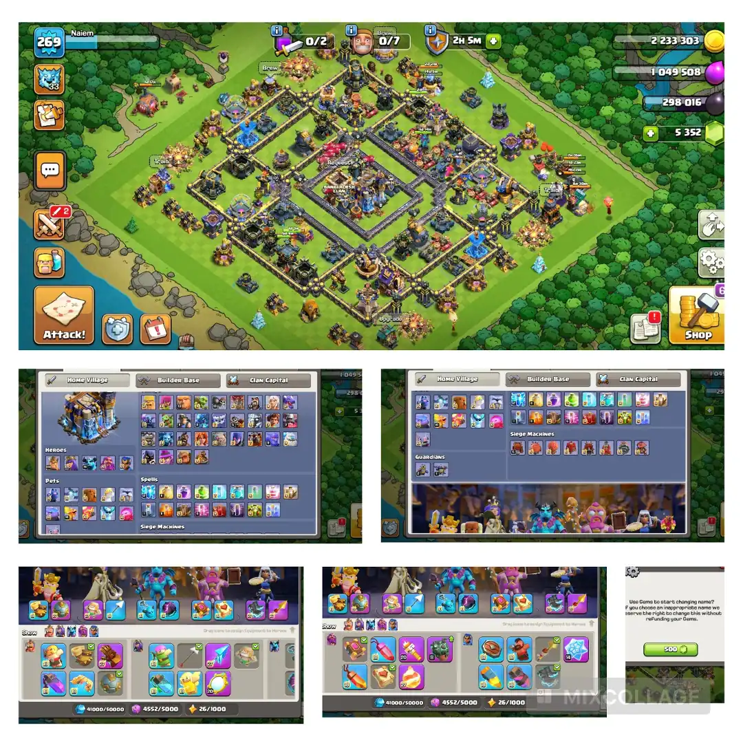 th:18 Max Wall heos 100 105 91 80 55 Equipment Max war star 4987 / gems 5917 NC 500 builder Full max/ safe access