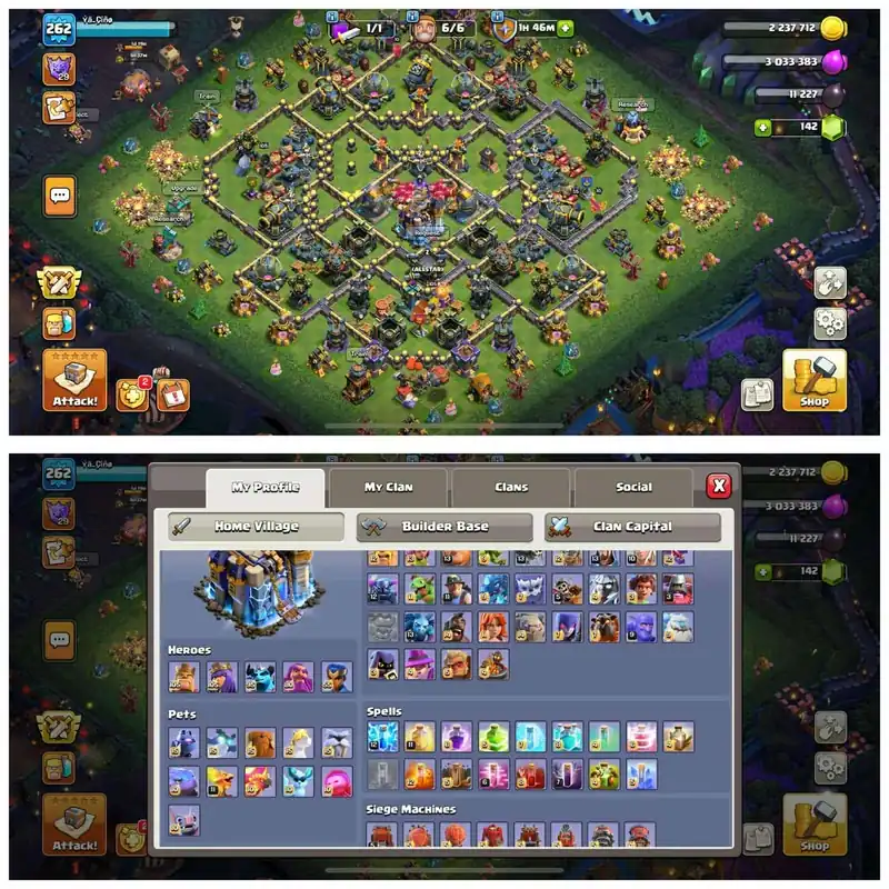 [13 Epic Equipment]➤➤7 Epic Max➤➤Th18 5Heroes with wall max➤➤895 Cwl medals➤➤Exp:162➤➤Lots of magic items | Full Access