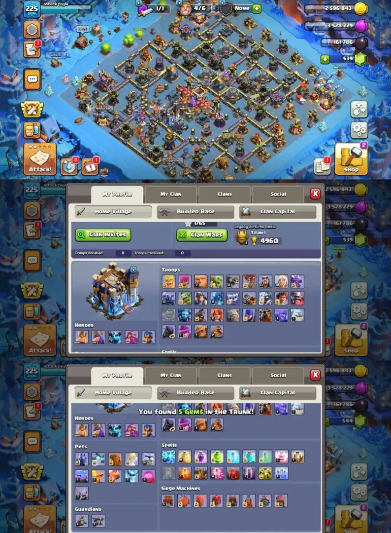 Th-18 Near Max ➪4 Heros Max ➪105-105-80-55➪Walls Max ➪Defence Near Max ➪ Snow Day Scnnery ➪ High Epic Equipment ➪Nc Yes Available