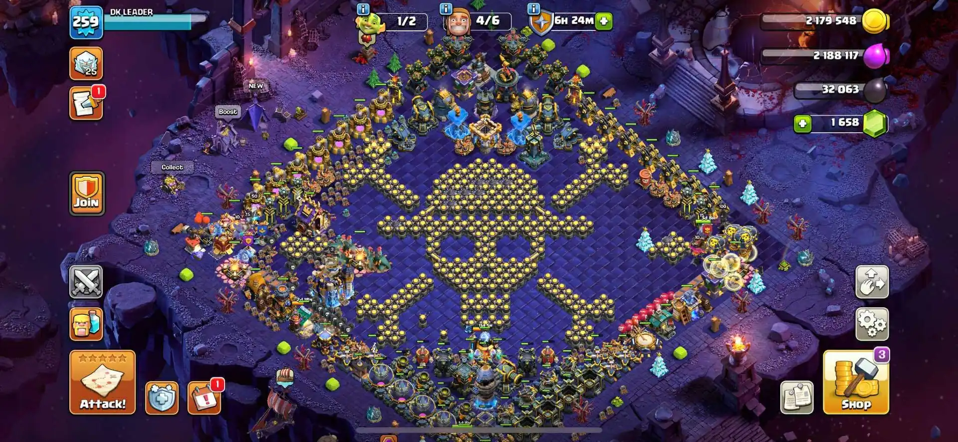 [Super Deal] Th18 Near Max | Good hero | 4 epic max | Heroes: 100-100-85-75-50 | Max Type Wall | Xp-259 | Paid Scenery | Full Access | High Dfc