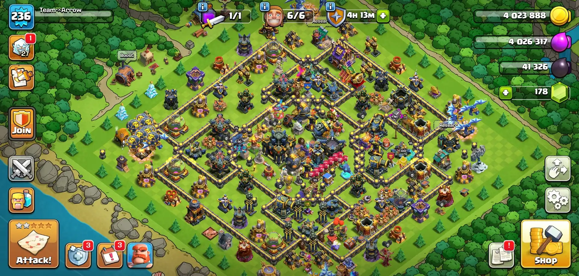 Th17 Almost Max [100% Max Wall+Dfc] Max Type Profile] [Almost 4 Epic Max] 4 hero max | Heroes: 100-95-90-75-50 | Xp-236 | 2069 Ws | B.B Max | Nc 500