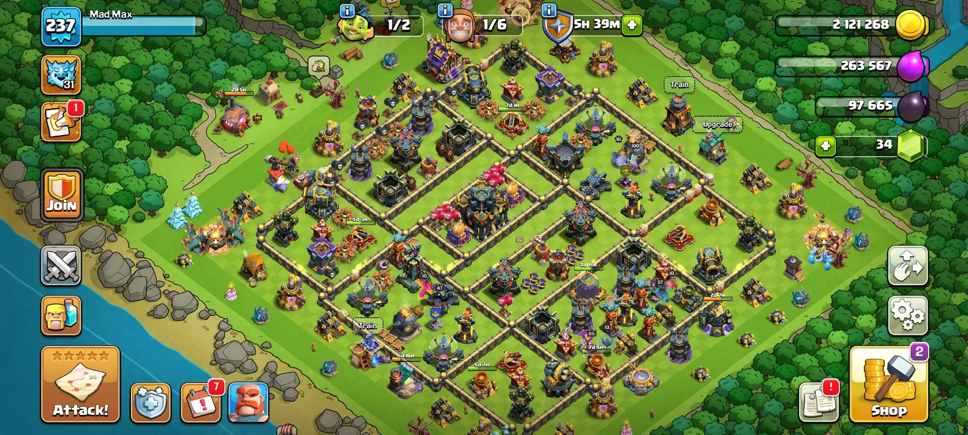 [4 EPIC MAX] TH17 ALMOST MAX [SB+FA+EB+RS MAX] [[MAX WALL]] HEROES: 96-100-57-65-47 | MAX DFC | HIGH PROFILE | READY FOR TH18 | XP-237 | 517 MEDALS