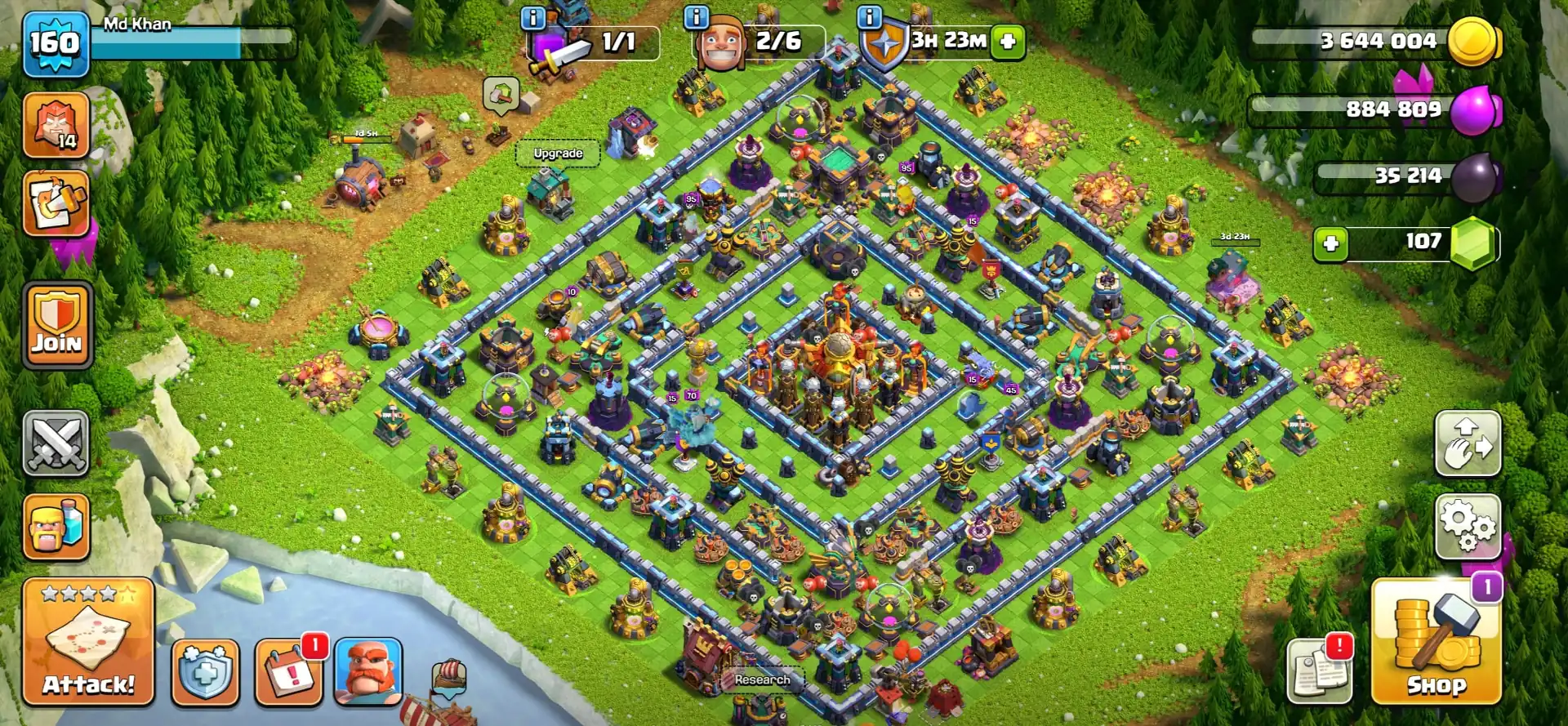 [High Hero] Th16 Great Account | 6 Builder | Heroes: 72-78-50-54-21 | Nc-500 | 6x Skin | Epic: SB-21/GG-12/FB-12/RS-16 | Joss Troops | Full Access