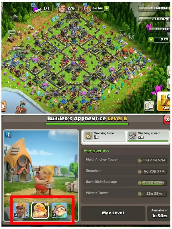 [Builder's Apprentice Max]➤➤Th18 5 Heros Max➤➤5200 Gems➤➤989 Cwl Medals➤➤14 Epic 11 Epic Almost Max➤➤Loaded Gp➤➤Free Nc