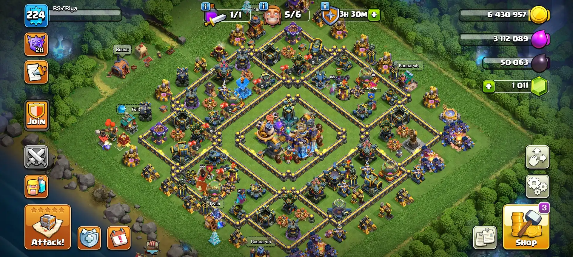 [[VERY BEST DEAL]] TH18 NEAR MAX | MAX DFC [2 EPIC MAX+ 4 EPIC 20 LVL] HEROES: 100-100-67-75-52 | 10X SKIN | XP-224 | HIGH WALL | FULL ACCESS