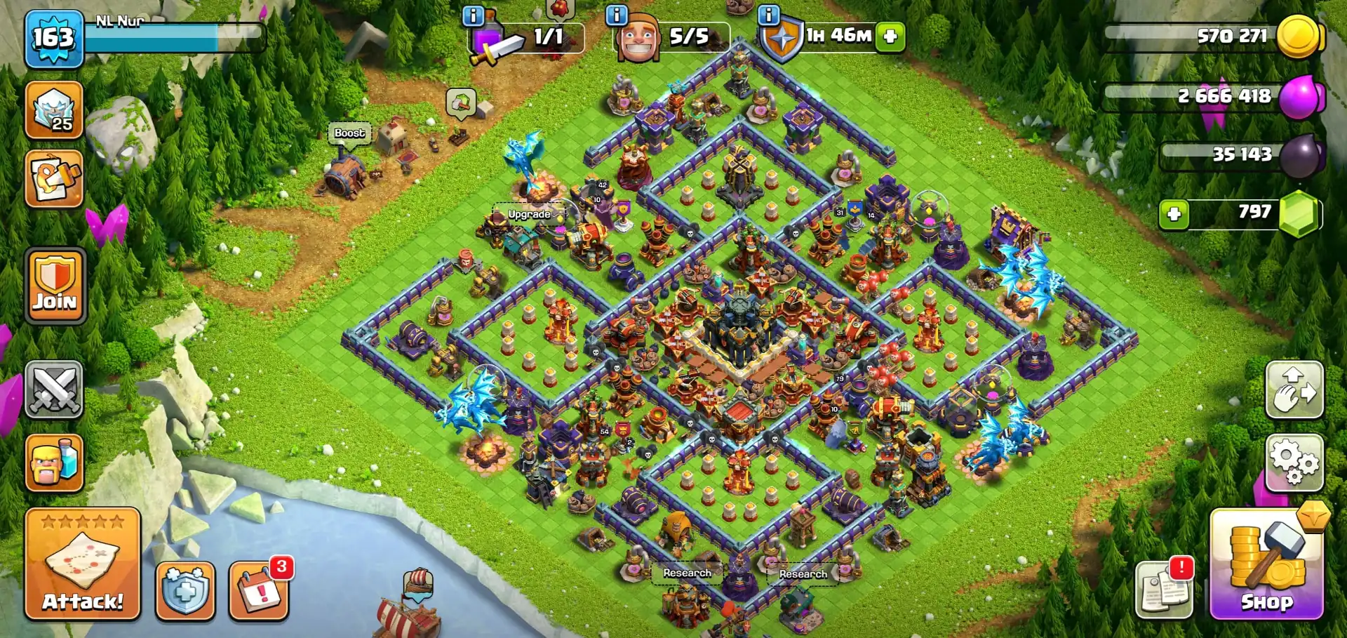 WOW [NC FREE] TH17 NEAR MAX | PURPLE WALL | HIGH DFC | HEROES: 54-79-37-42-31 | EPIC: GG-20/SB-23/FB-20/TA-20/EB-26 | ALL EPIC | XP-164 | FULL ACCESS
