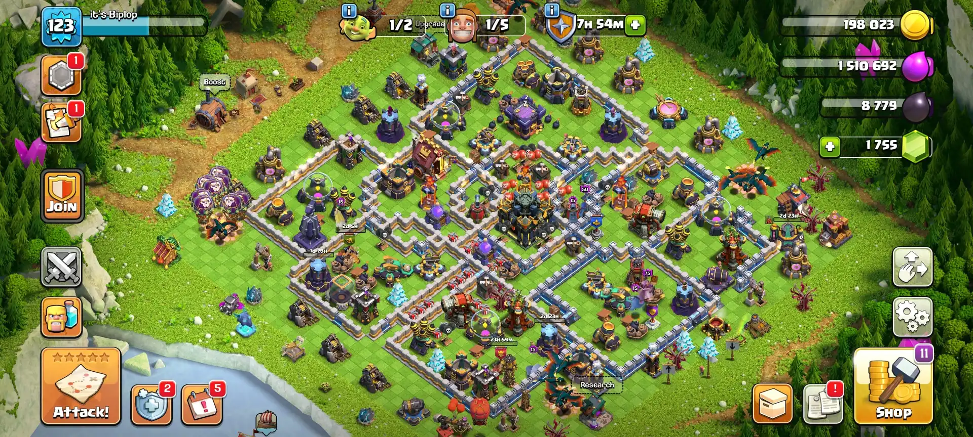 [MARKET CHALLENGE] TH17 DONATION ➤HIGH DFC ➤ALL EPIC AVL ➤HEROES: 21-30-13-12 ➤NC YES ➤XP-123 ➤7X SIEGE ➤264 MEDALS | FULL ACCESS