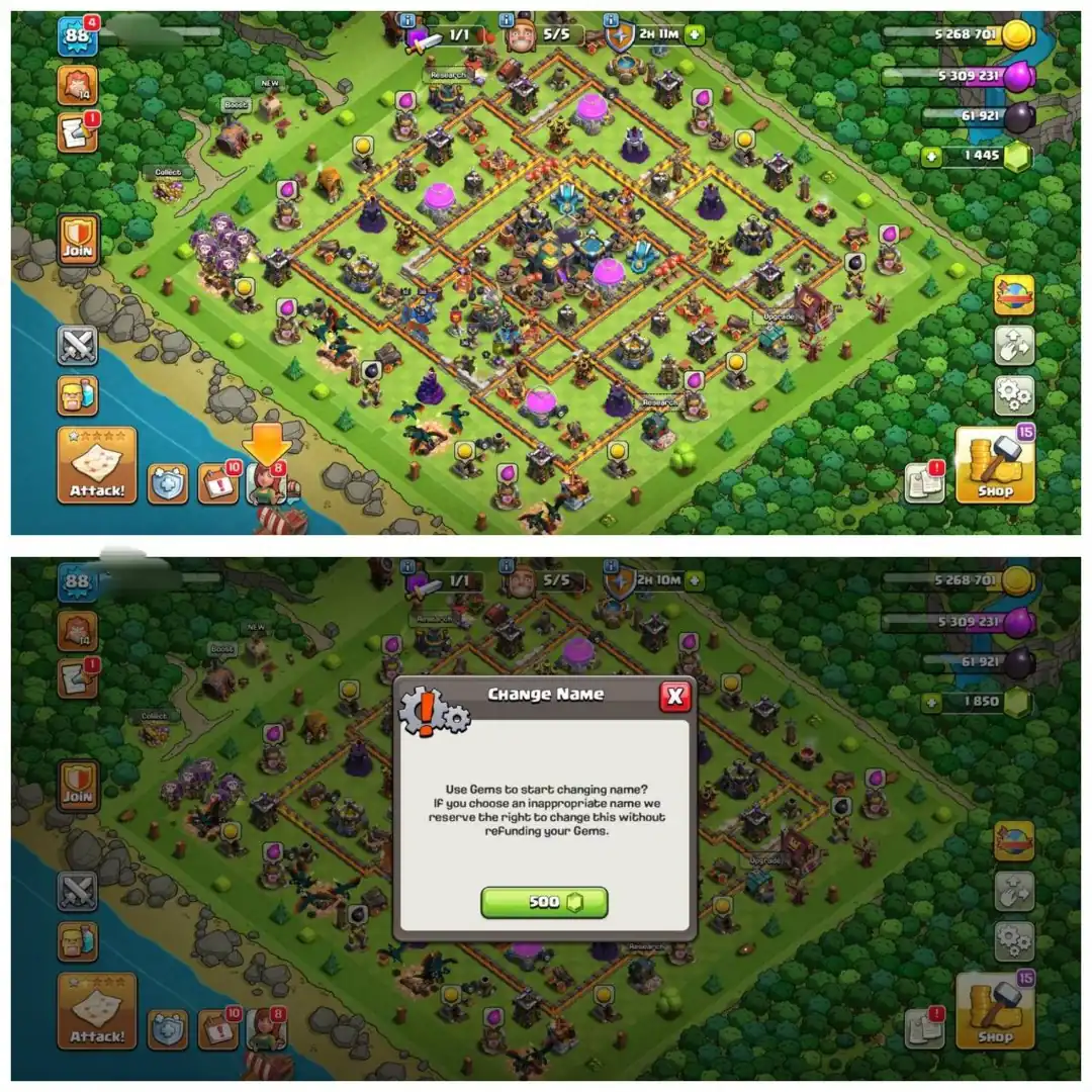 {60% DISCOUNT} TH14 RUSH ID ⚡️4 EPIC EQUIPMENT⚡️XP-88⚡️HERO 38-36-29-20-13⚡️500 GEMS NAME CHANGE⚡️MAGIC ITEMS⚡️ OP LAB⚡️INSTANT DELIVERY 🚚