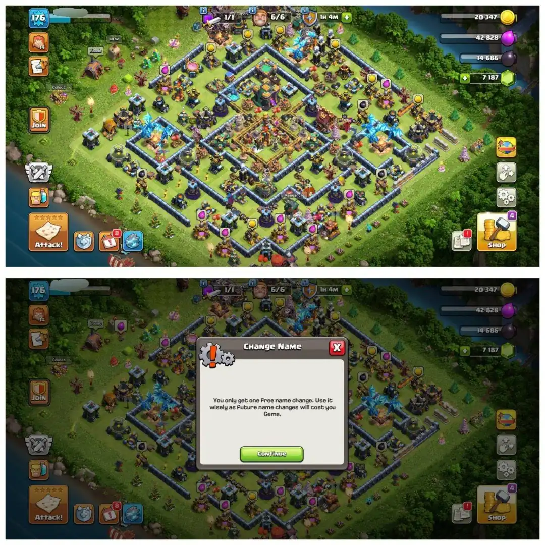 TH14 SEMI MAX ⚡️6 EPIC EQUIPMENT⚡️XP-176⚡️HERO 71-75-46-51-26⚡️FREE GEMS NAME CHANGE⚡️MAGIC ITEMS⚡️497 CWL MEDALS⚡️ OP LAB⚡️INSTANT DELIVERY 🚚