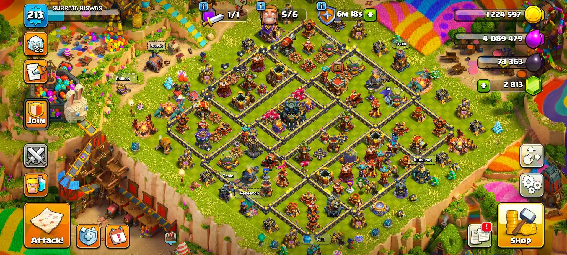 [100% Wall Max] Super Deal | Th17 Near Max | Nc Yes | Heroes: 97-96-61-70-45 | Xp-213 | All Epic High Lvl | High Pets & Troops | Full Access