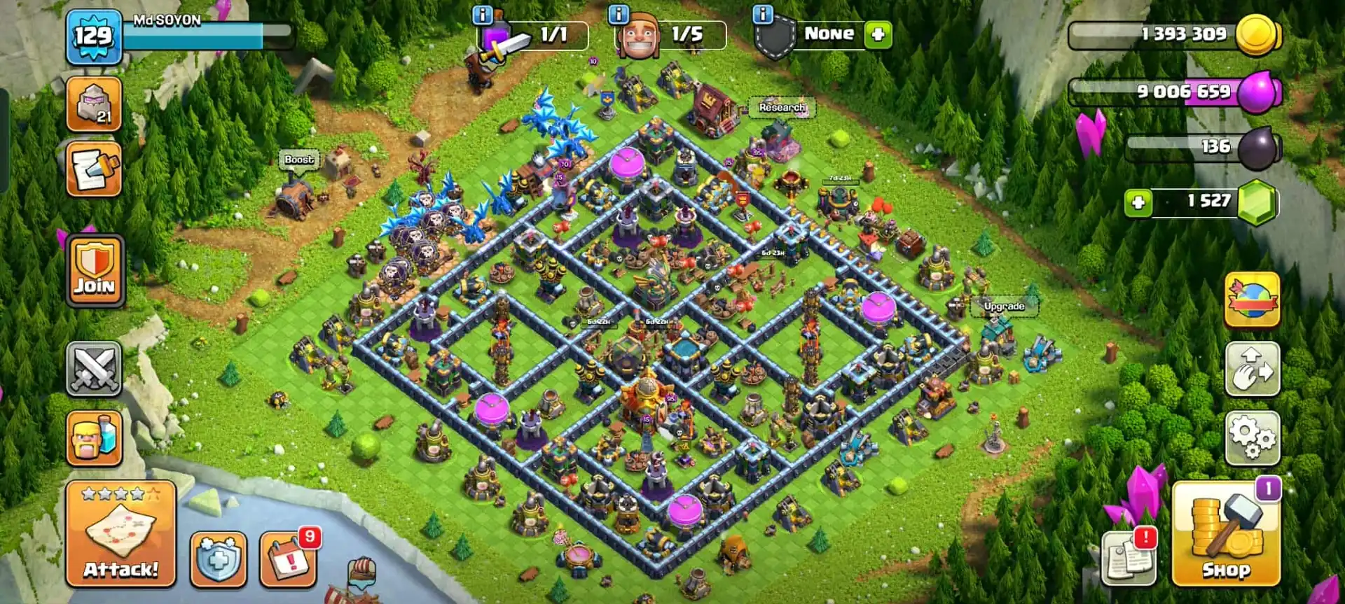 TH 16 PERFECT DONATIONS ✦DARK BLUE WALL✦HERO|58|59|42|37|21✦HIGH EPIC✦ NC YES✦4 HERO SKIN✦HIGH DFC AND PROFILE