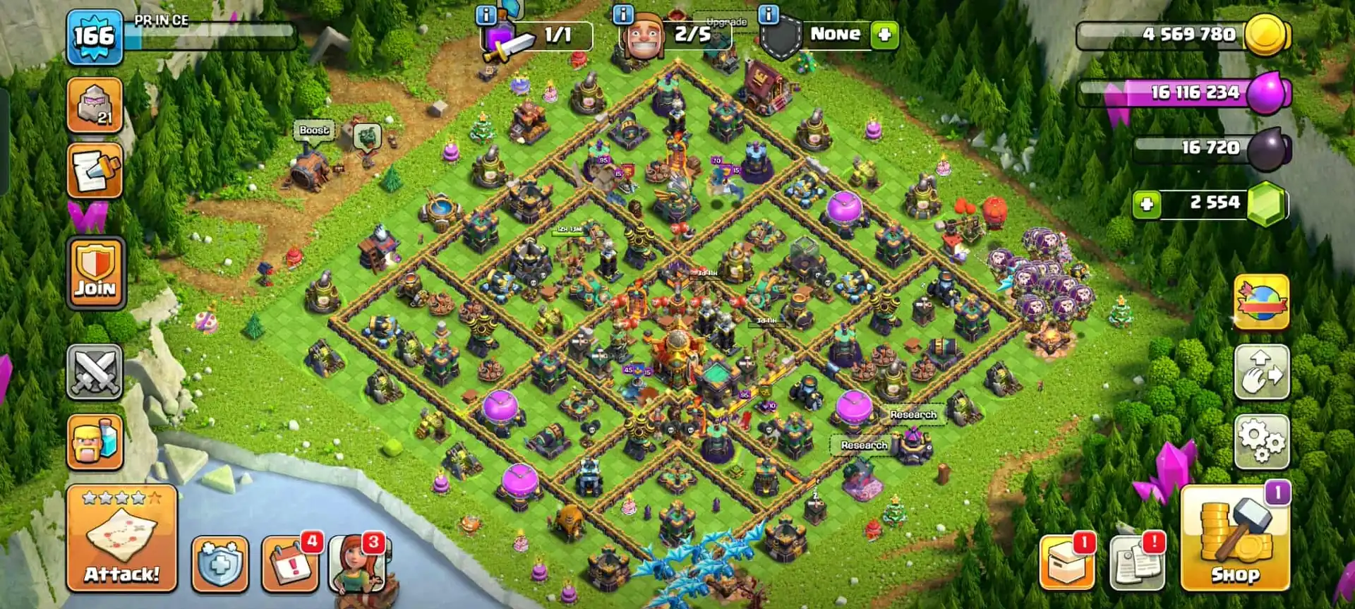 WOW OFFER✦TH 16 VERY GD ACC✦YELLOW WALL✦HERO|66|75|42|34|25✦7X HERO SKIN✦HIGH EPIC✦NC YES✦ HIGH DFC✦WOW SIEGE PET