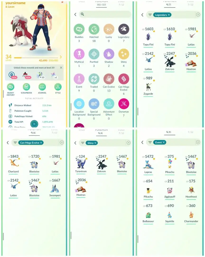 R73 | Level34 | 7 Legendary | 4 Shiny | 2 Shiny Legend | Shiny Zekrom | Shiny Mega Blastoise | 9 Costume Pokemons | 2017 Pokemons |