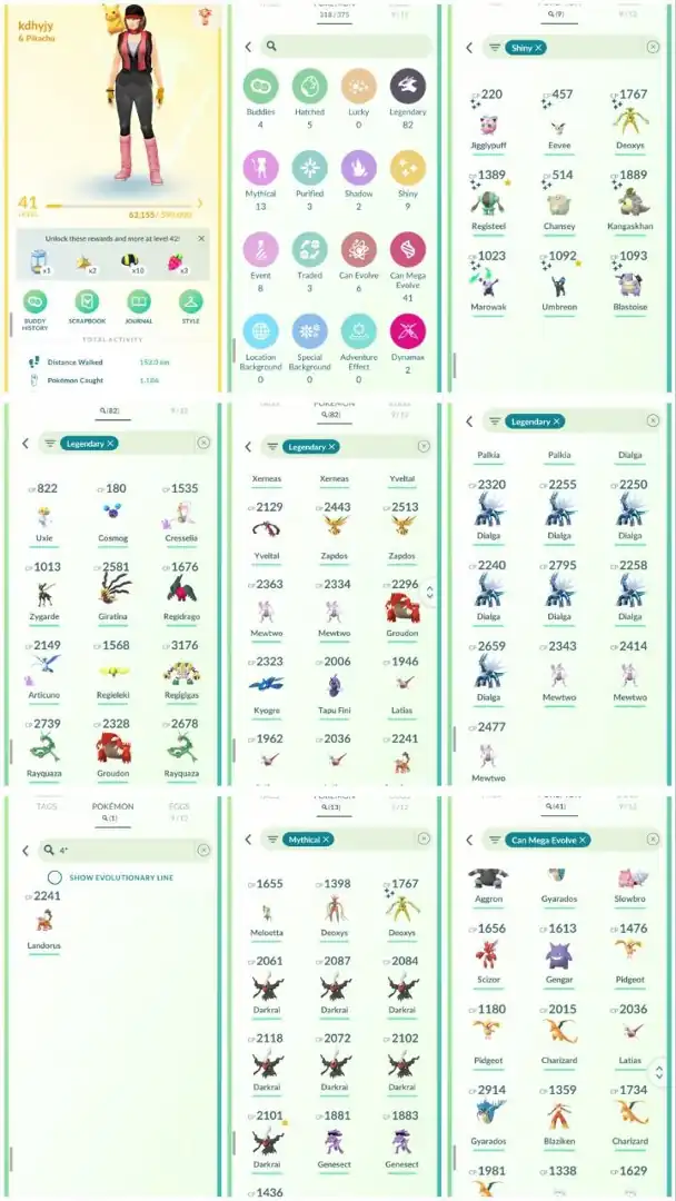 R68 | Level41 | 82 Legendary | 9 Shiny | Hundo Landorus | 1 Shiny Legend | Mewtwo | Rayquaza | Cosmong | Shiny Deoxys | Shiny Eevee | Stacked Account