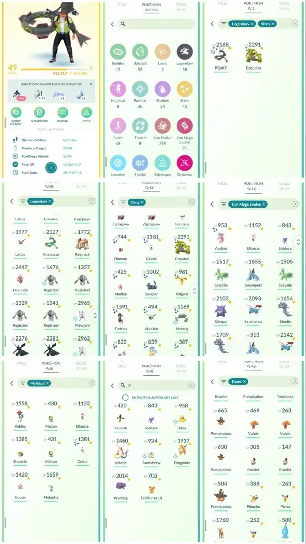 R56 | Level49 | 58 Legendary | 43 Shiny | 2 Shiny Legend | Shiny Rayquaza | Shiny Groudon | 8 Hundo | Shiny Celebi | Mewtwo | Zekrom |