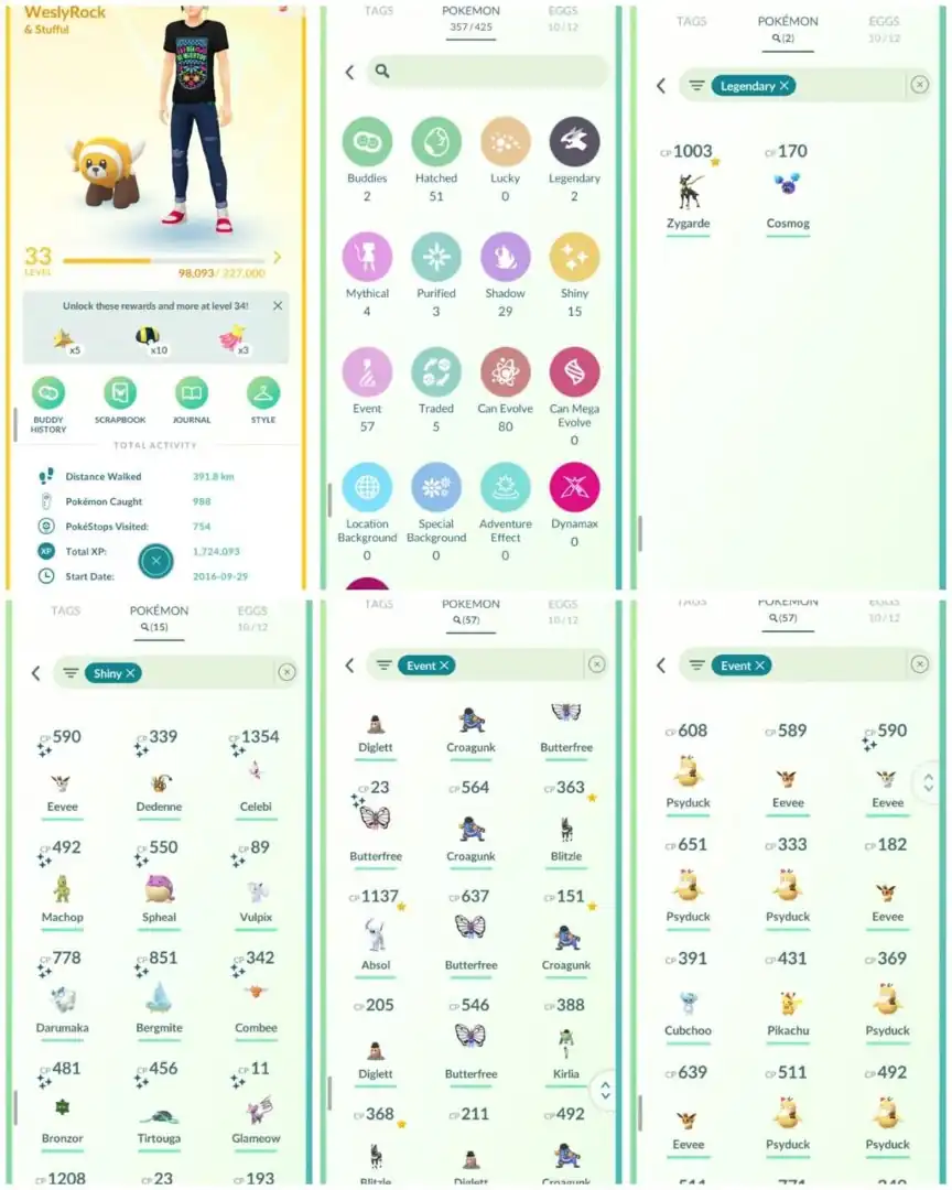 R28 | Level33 | 2 Legendary | Shiny Celebi | Cosmong | Rare Costume Pokemons | 15 Shiny | 2016 Account