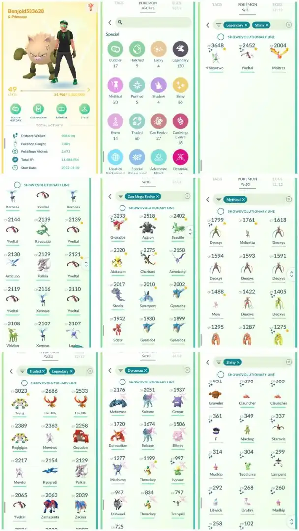 R139 | Level49 | 120 Legendary | 86 Shiny | 3 Shiny Legend | Shiny Mewtwo Tradable | Rayquaza | Lugia | 3 Shiny Deoxys | 20 Mythical |