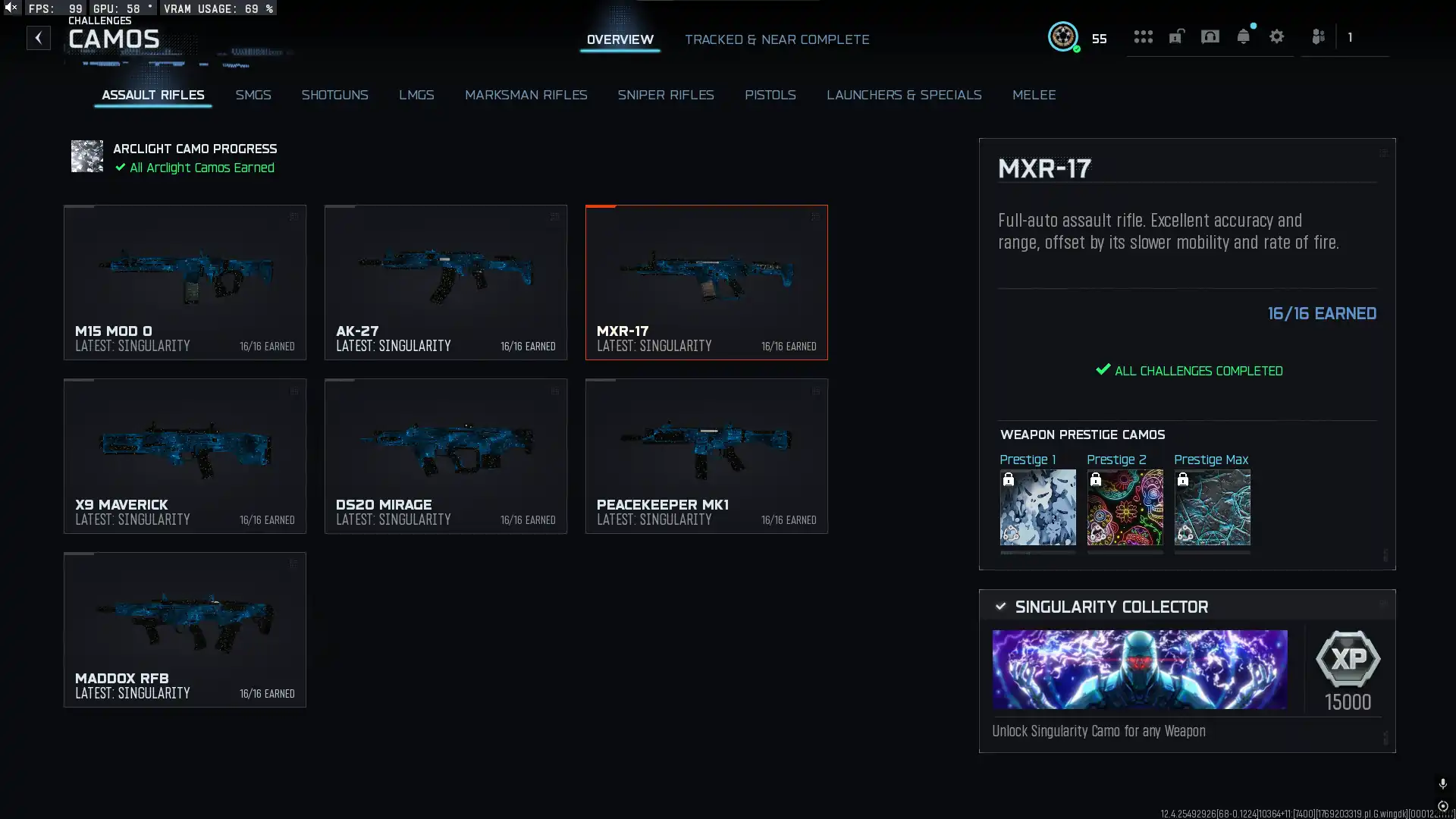 Singularity Account | Prestige 1 L55 | With Wins | Rank Ready | Instant Access