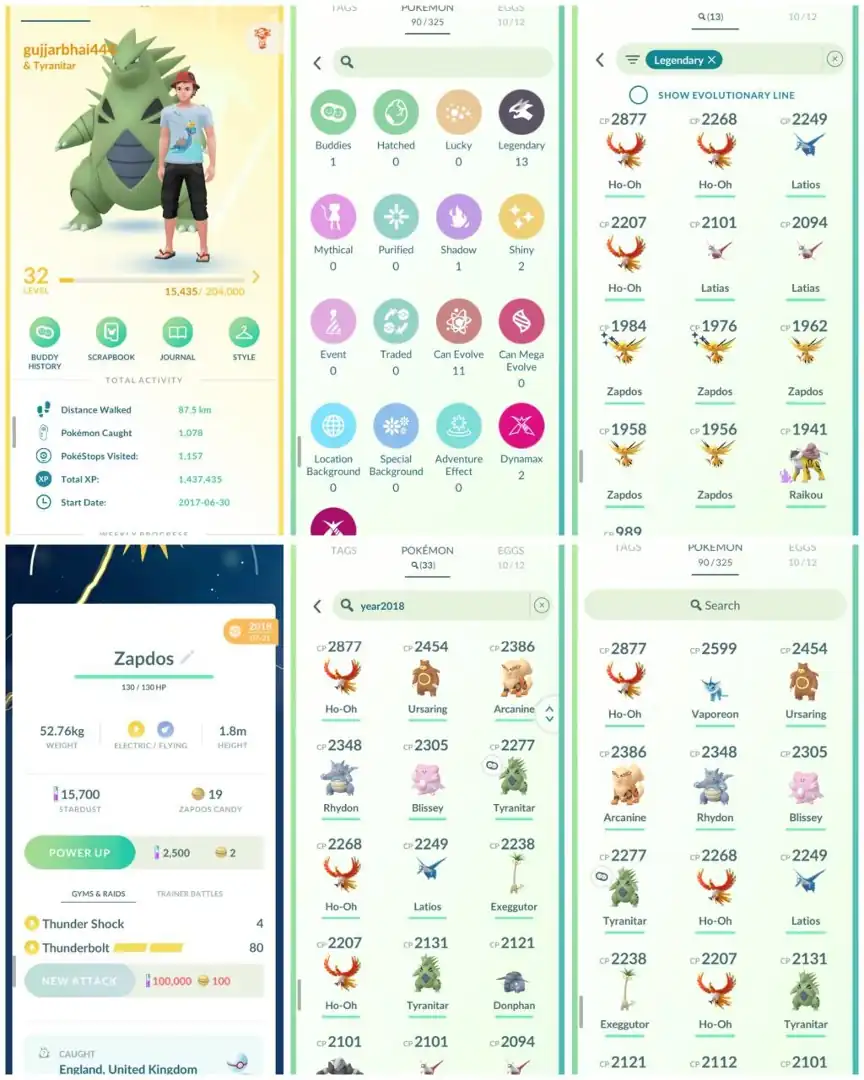 VJ8 | Level32 | 13 Legendary | 2 Shiny | Guaranteed Lucky Trade Shiny Zapdos Year2018 | 33 Year2018 Pokemons | Rare Deal