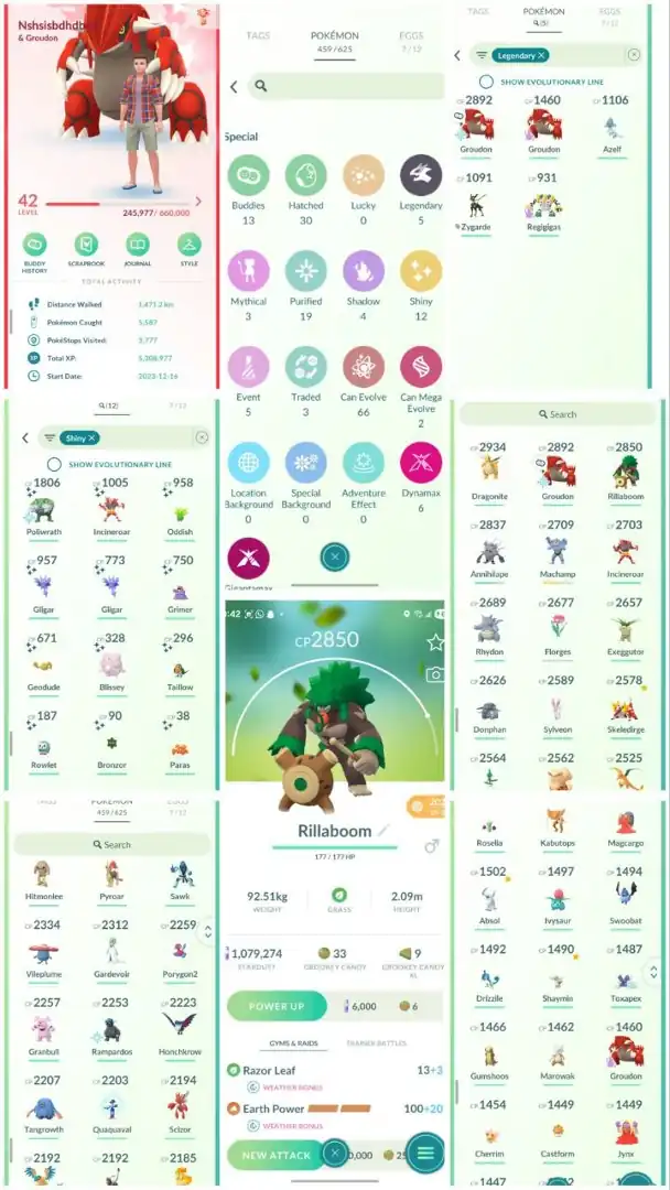 VJ10 | Level42 | 5 Legendary | 12 Shiny | 1M Stardust | Best Account For Trades