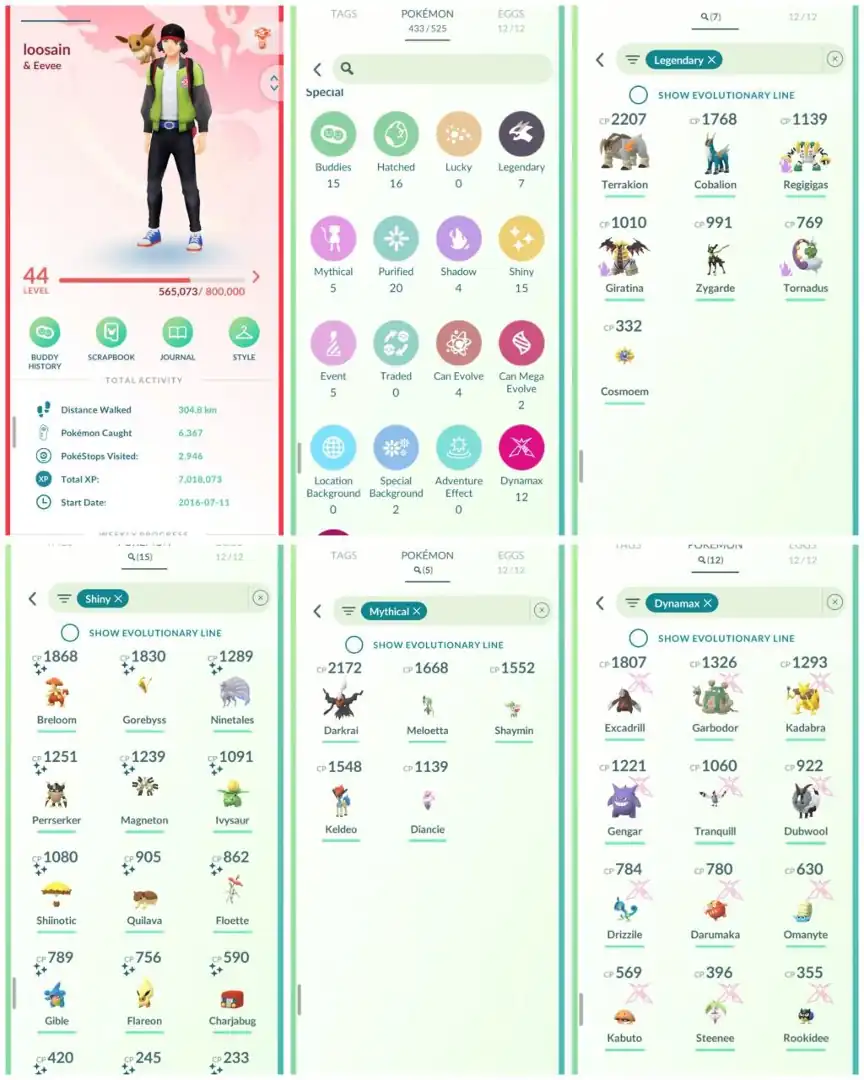 VJ14 | Level44 | 7 Legendary | 15 Shiny | Cosmeom | Dmax Gengar | Darkrai | Keldeo | Mini Account