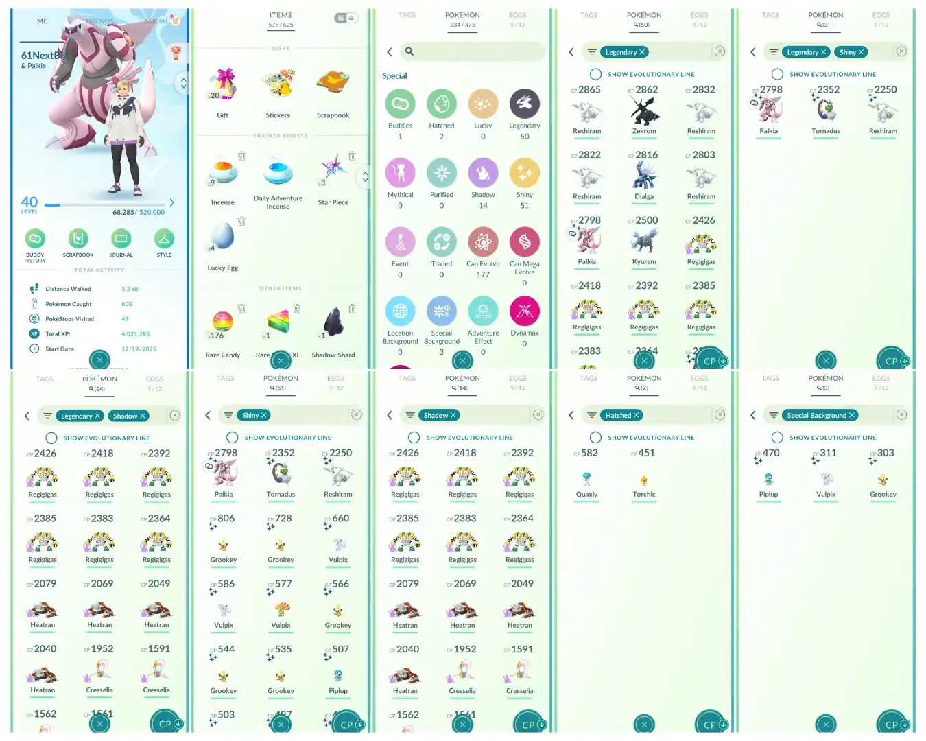 Level 40 🔥 50 Legendary 🔥 51 Shiny 🔥 3 Shiny Legendary 🔥 Palkia Tornadus Reshiram 🔥 14 Shadow Legendary 🔥 All Tradable