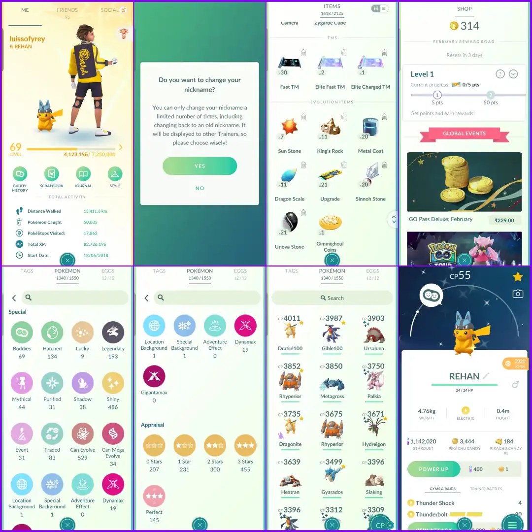 LEVEL 69 👑 Majestic Rarest Collection 👑 Shiny Luca Pikachu + Santa Pikachu + Explorer Hat Pikachu 👑 10× Guaranteed Lucky Shiny Legendary