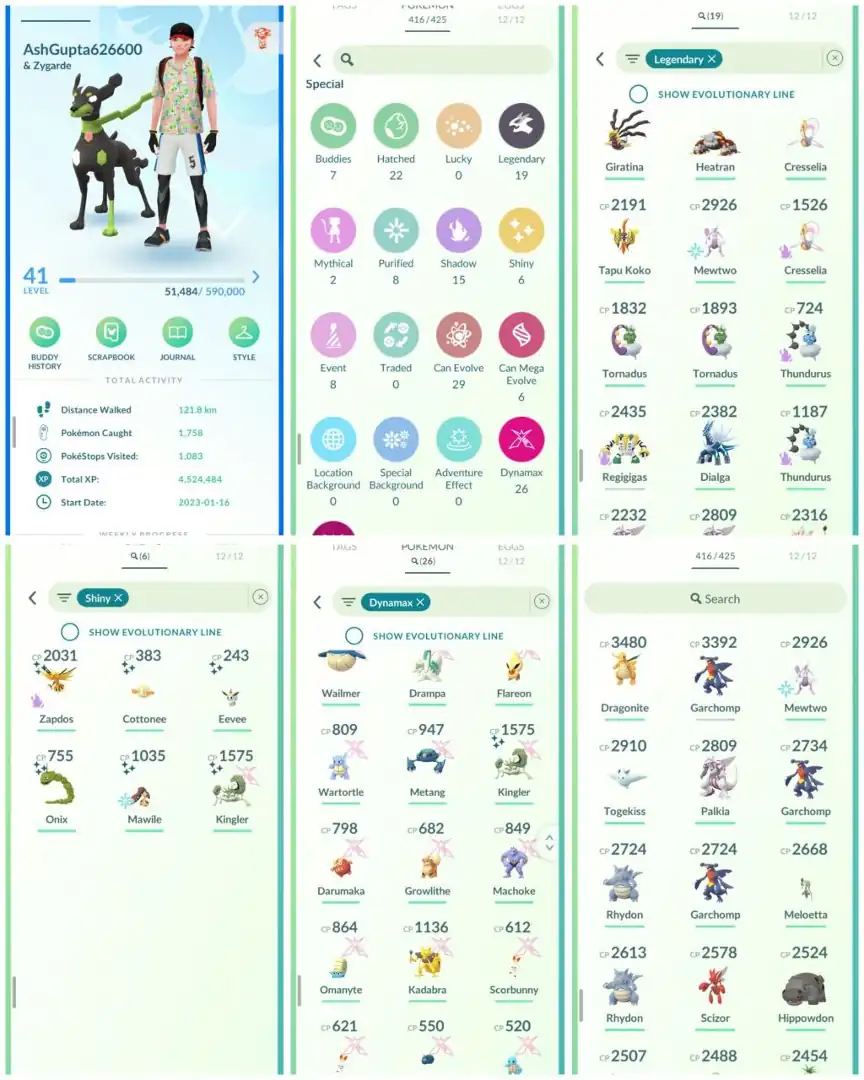 R150 | Level41 | 19 Legendary | 2.9K Cp Mewtwo | High Cp Pokemons | Dragonite | Garchomp | Shiny Dmax Kingler | Shiny Onix | Shiny Shadow