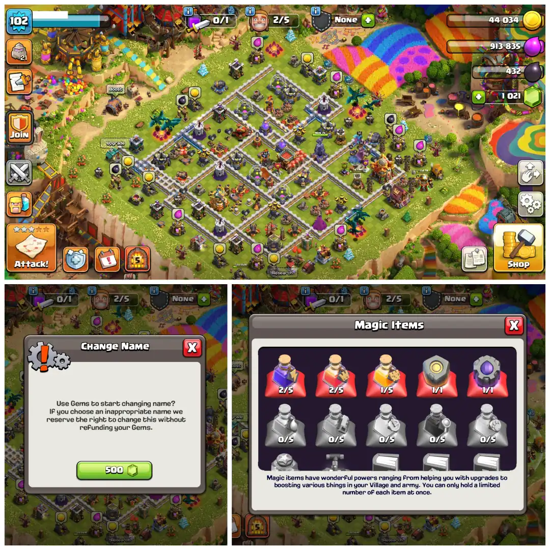 🎨 TH16 PERFECT DONATION 🎨 XP 102 🎨 9 EPIC EQUIPMENTS 🎨 BK 48 AQ 59 MP 30 GW 13 RC 6 🎨 PAINTER SCENERY 🎨 WHITE WALLS 🎨