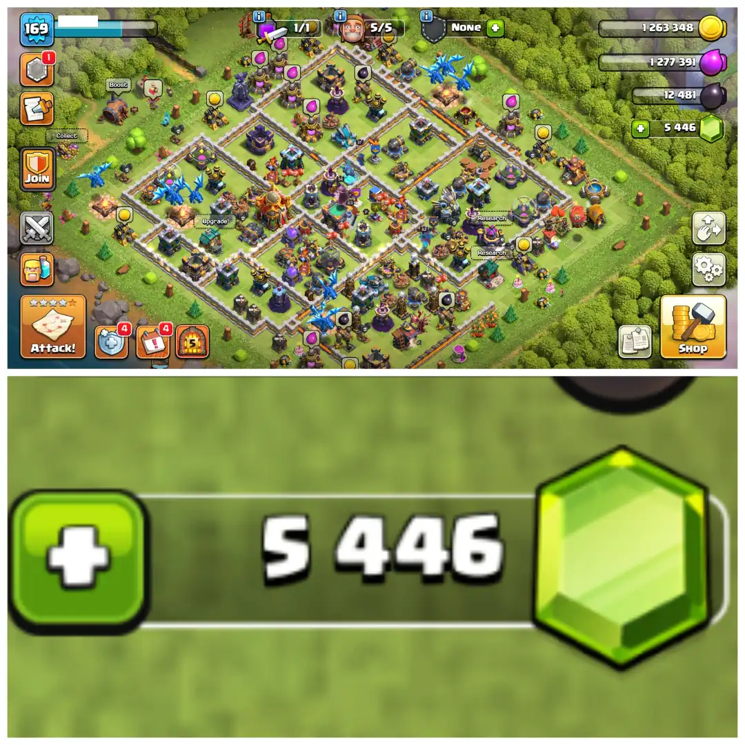 🏆 TH16 SEMI MAX 🏆 XP 169 🏆 5400 PLUS GEMS 🏆 800 PLUS CWL MEDALS 🏆 NAME CHANGEABLE 🏆 AWESOME HEROES 🏆